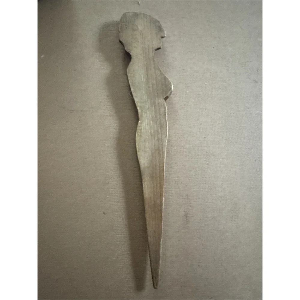 Wooden Hand Carved Letter Opener Indian Chief 